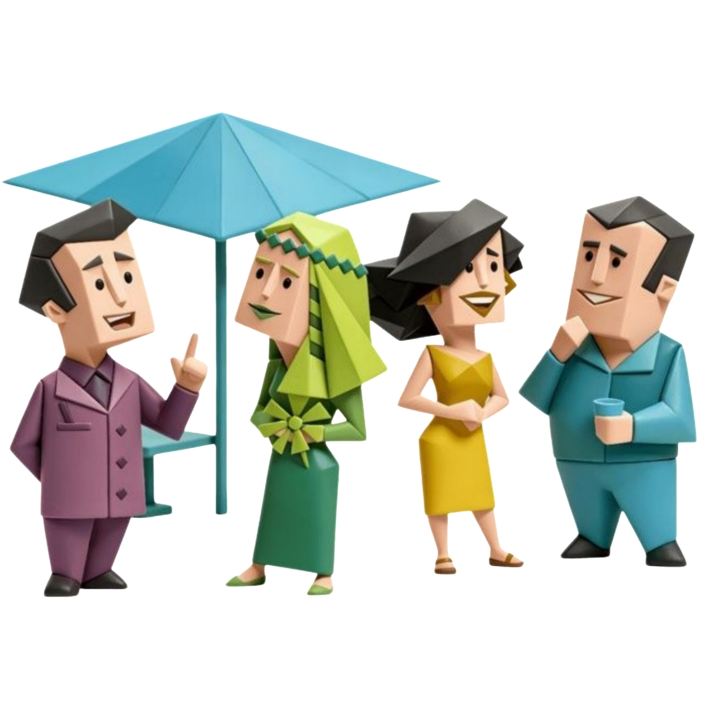 几个人格坐在一张桌子上聊天